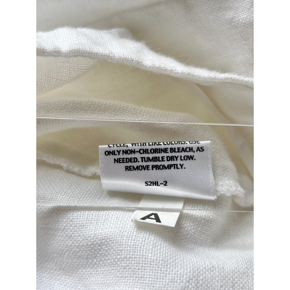 Eileen Fisher XL Linen Tapered Pants White Coastal Grandma Minimalist Lagenlook - Picture 9 of 10